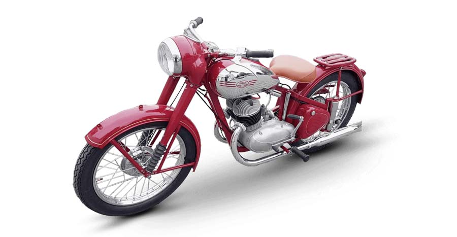 Jawa Perak 350 -1948, motor 2 tempos de 14hp