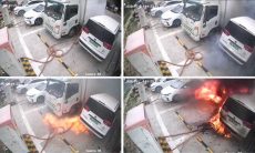 Carros elétricos pegam fogo na estação de carregamento na China. Veja o vídeo