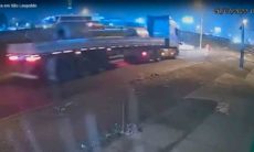 Cenas fortes: Vídeo mostra ciclista sendo atingida por caminhão no RS. Foto: Reprodução Youtube