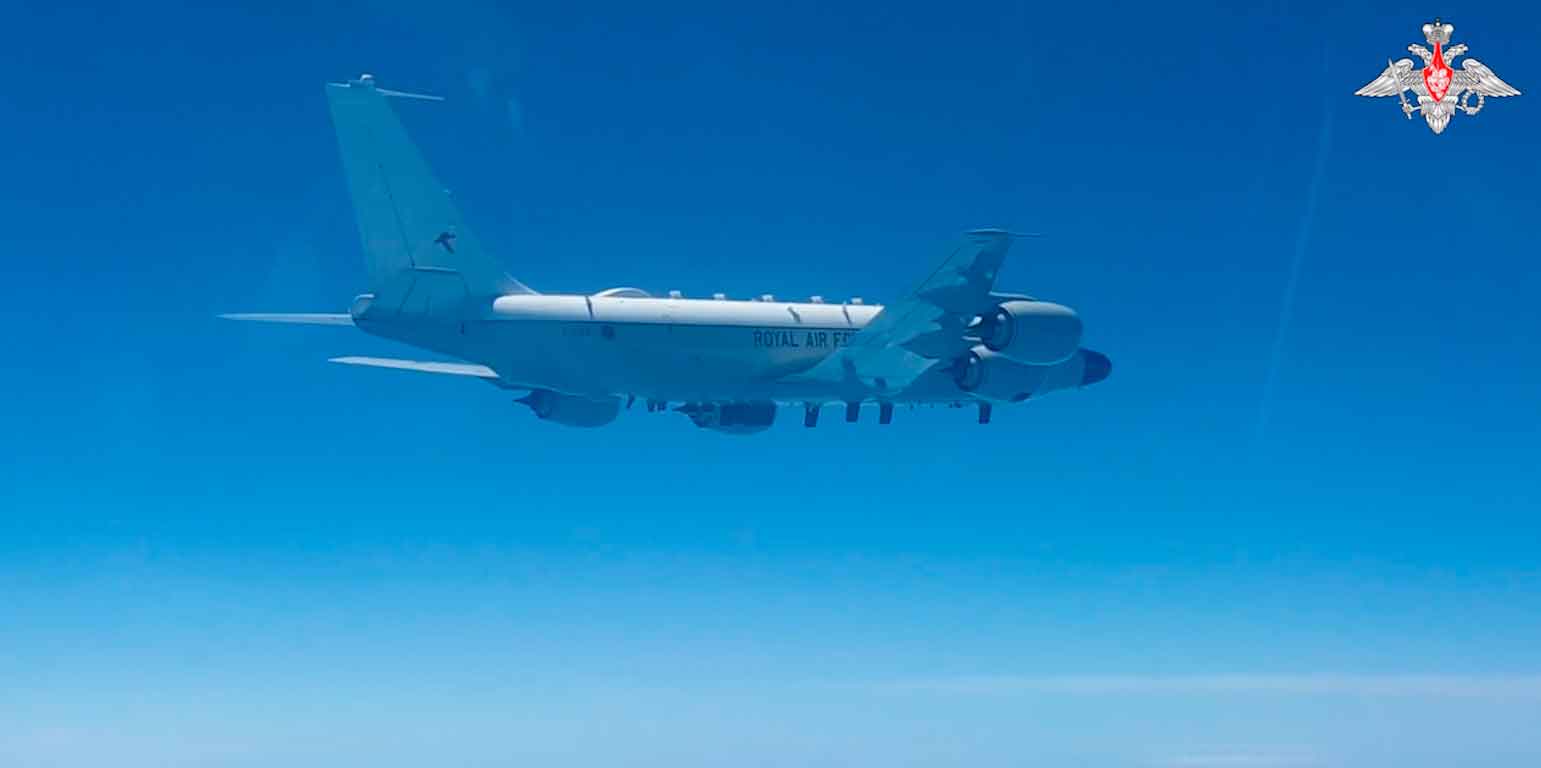 Cazas rusos interceptan avión de guerra electrónica del Reino Unido. Foto: reproducción de Telegram
