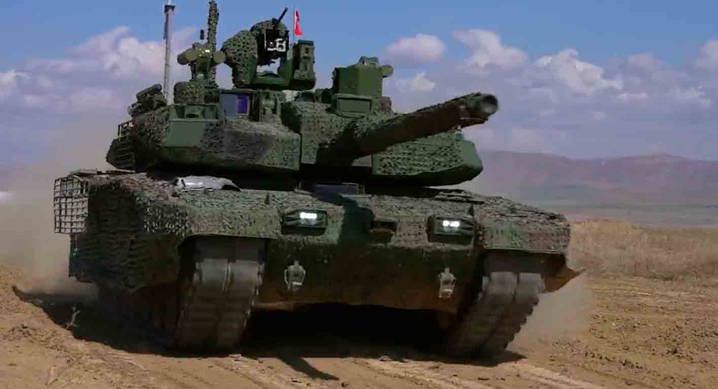 Tank Tempur Utama Turki Altay. Reproduksi Twitter @Defence_IDA