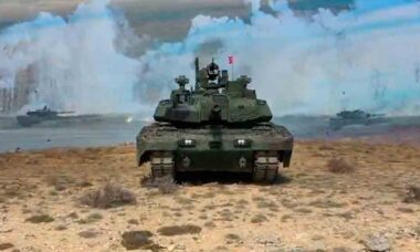 Tanque de batalha turco Altay. Reprodução Twitter @Defence_IDA