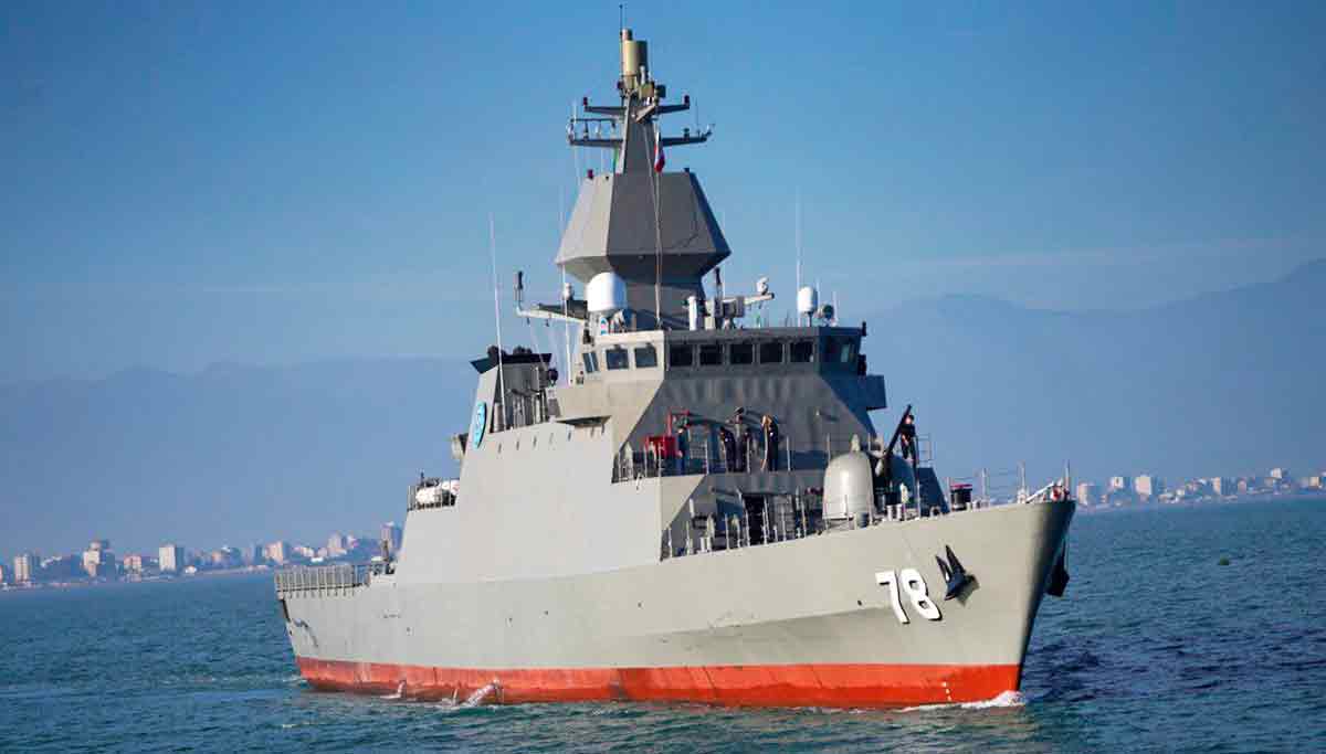 Den iranske destroyer Deylman. Foto: gengivelse Telegram tasnim_military