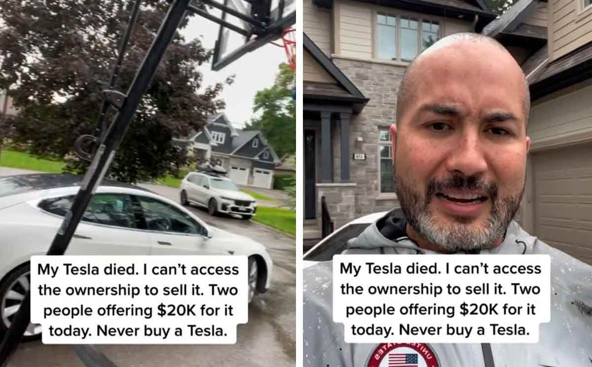 “Nunca mais comprarei outro Tesla”, afirma o motorista. Foto: Reprodução TikTok @supermariozelaya