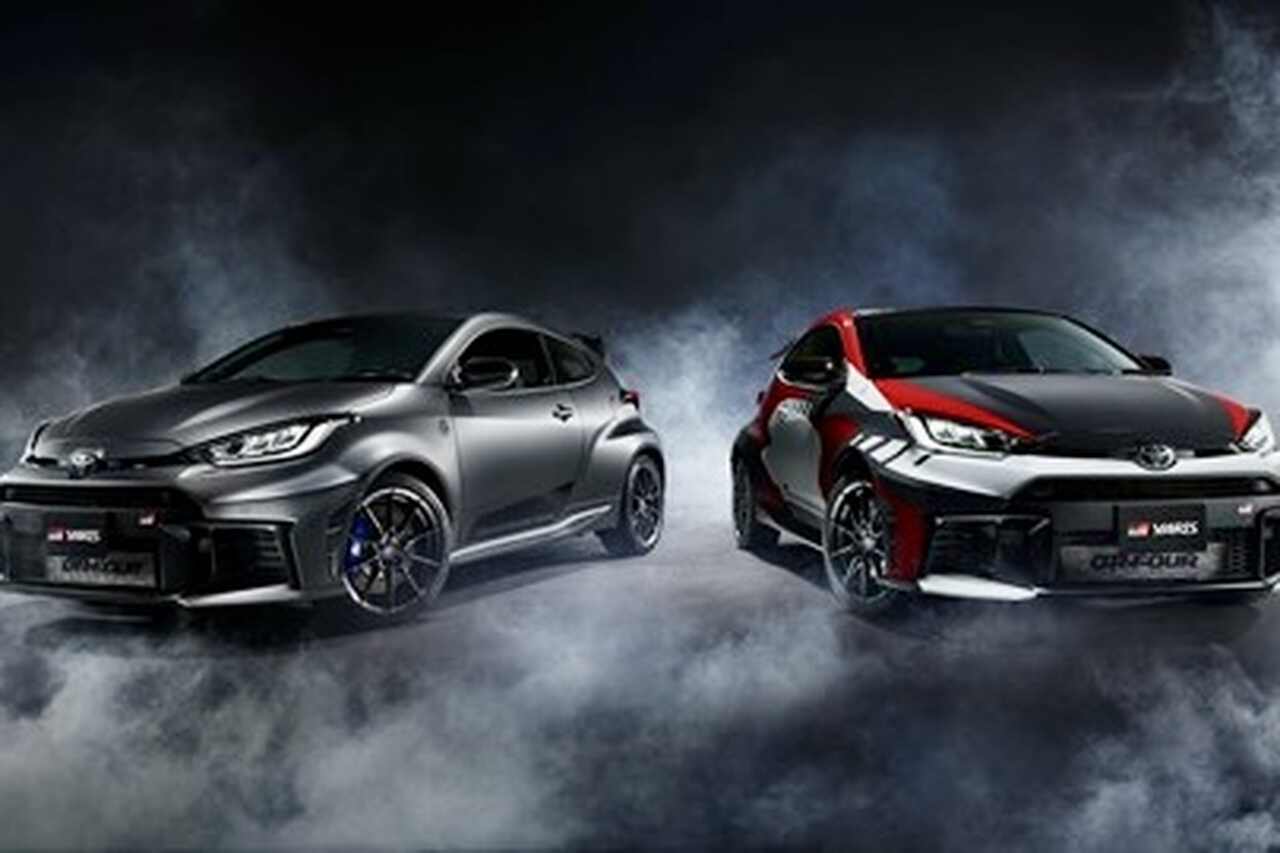A két limitált kiadású GR Yaris modellt a Toyota mutatta be. Foto: Toyota sajtóközlemény