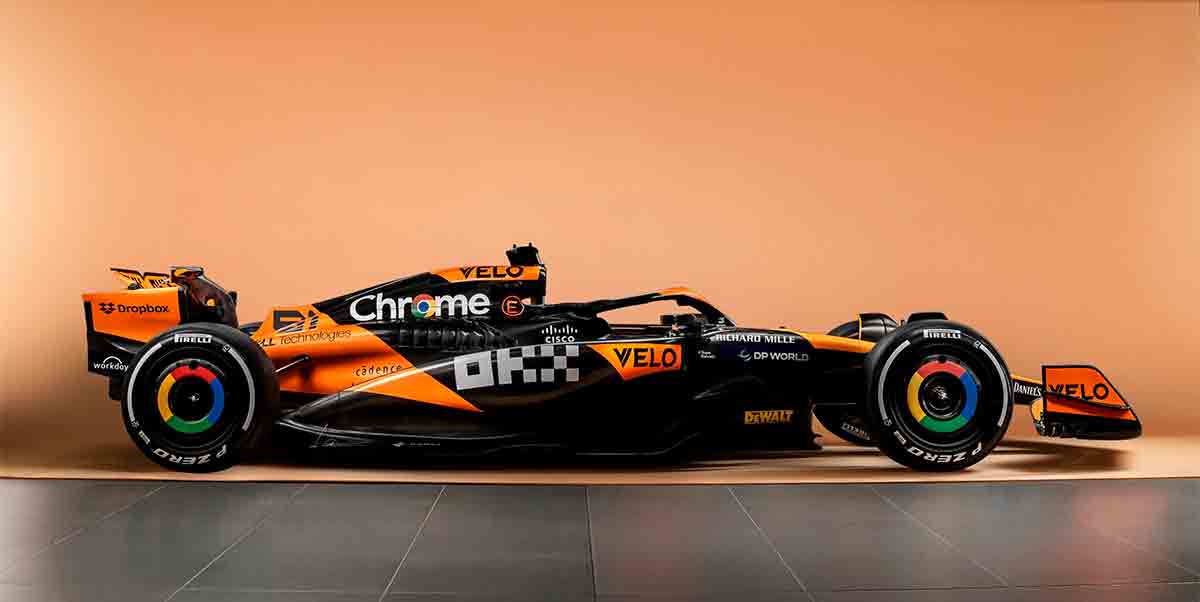 McLaren rivela la MCL38, vettura per la Formula 1 2024. Twitter @McLarenF1