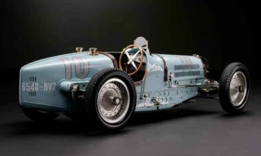 Den sällsynta miniatyrmodellen av Bugatti Type 59 såldes för 28 000 dollar. Foto: Amalgam