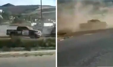 Vídeo: policial brincando de drifting em seu carro patrulha é demitido. Foto e vídeo: Twitter @Diario_Supremo