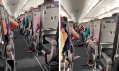 Video: Silné turbulence na palubě letu Sky Airlines způsobují napětí mezi cestujícími. Reprodukce Twitter @TuiteroSismico