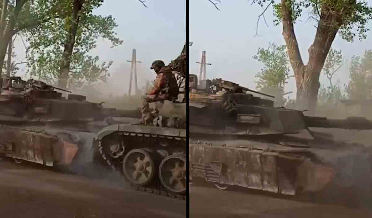 러시아인들에 의해 우크라이나에서 잡힌 M1 Abrams 전차. 사진 및 비디오: 텔레그램 재생 t.me/SputnikInt
