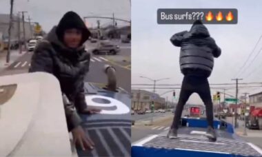 Nova tendência de surf em ônibus em Nova York aumenta preocupação com segurança