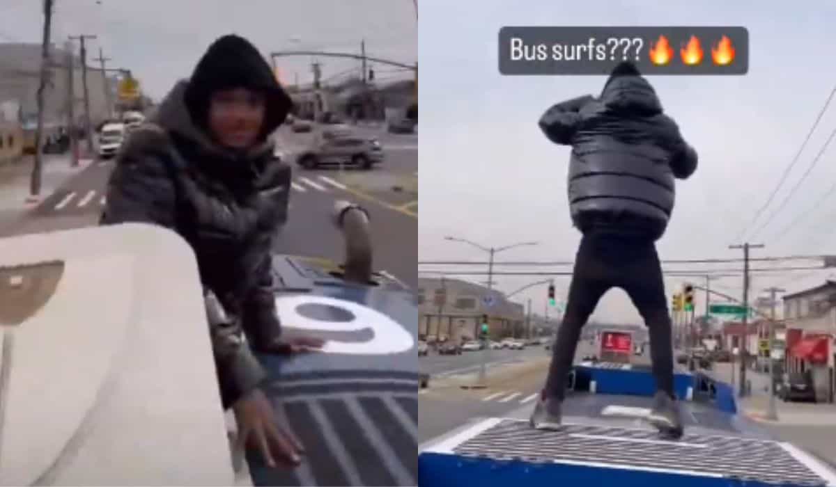 Neue Bus-Surf-Trend in New York erhöht Sicherheitsbedenken