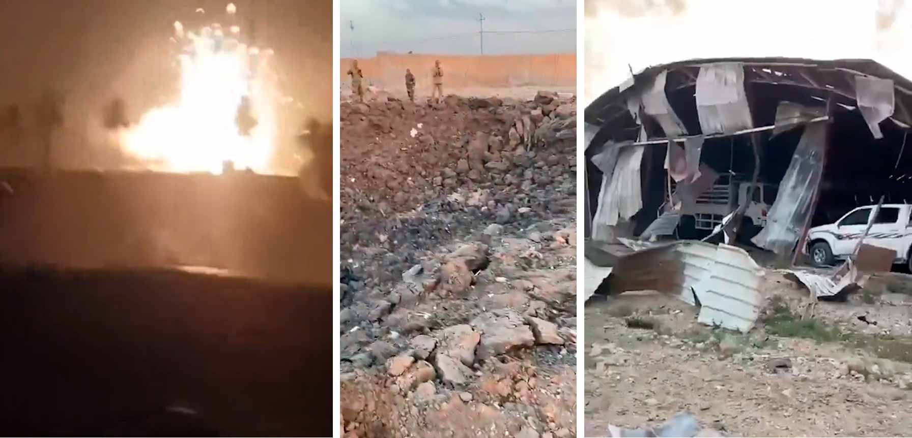 Video: Luftangreb forårsager ødelæggelse på Populær Mobiliseringsstyrkes base i Irak. Foto og video: Twitter @visegrad24