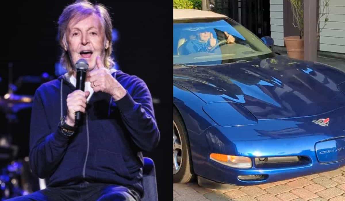 Paul McCartney verrast door te verschijnen in een Corvette C5 in Los Angeles