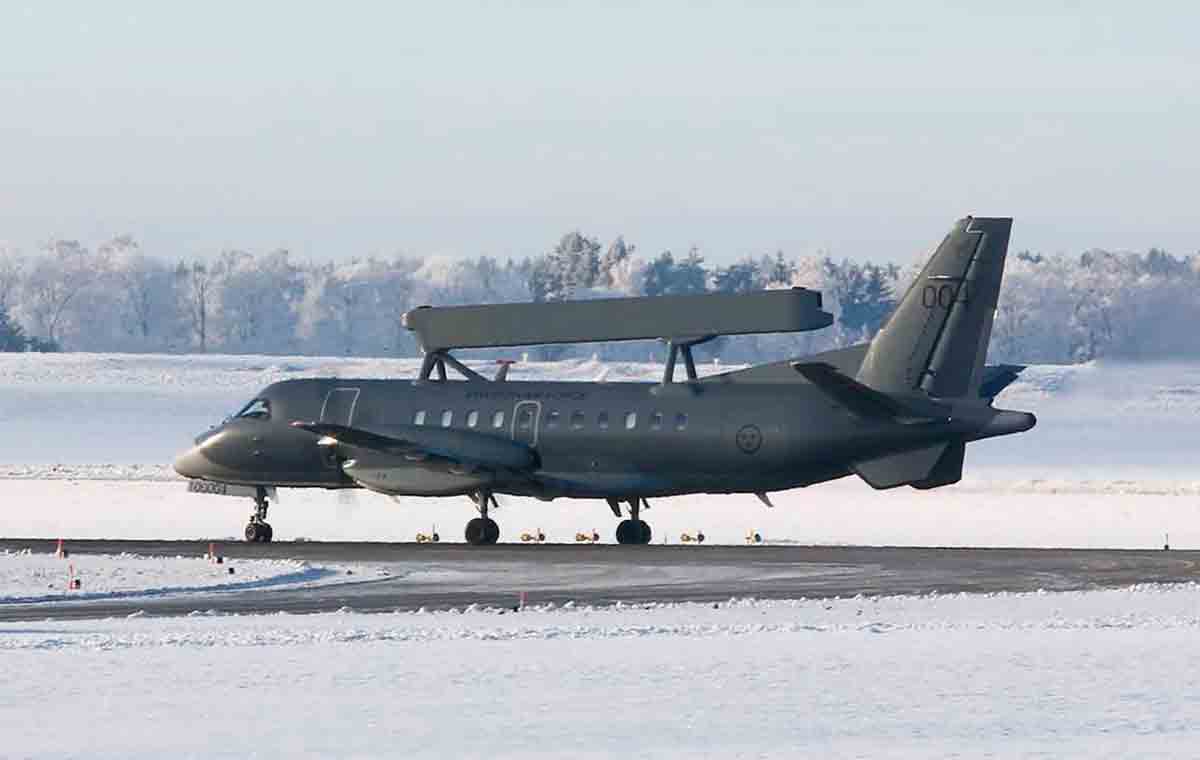 Suecia dona aeronave de radar de largo alcance ASC 890 a Ucrania. Foto y vídeo: Reproducción Instagram @saab / @flygvapnet