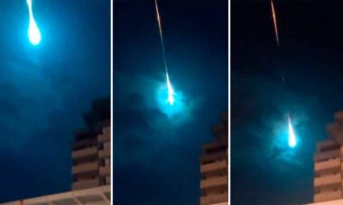 Vídeo mostra estranho objeto azul nos céus da Europa. Fotos e Vídeos: Reprodução Twitter @tylerduran21 @chockietee @Defundmedianow