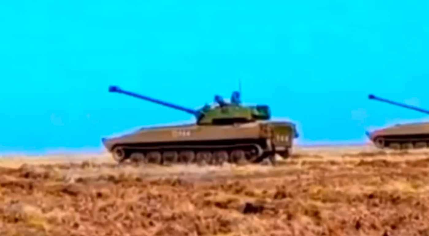 Vidéo montrant la destruction d'un rare canon automoteur 2S34 Khosta dans la région de Donetsk. Vidéo et photos : t.me/adamtactic