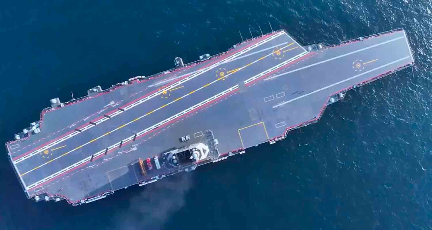 Video showcases details of the new Chinese aircraft carrier Type 003 Fujian during sea trials. Photos and videos: Reproduction twitter @Nickatgreat1220