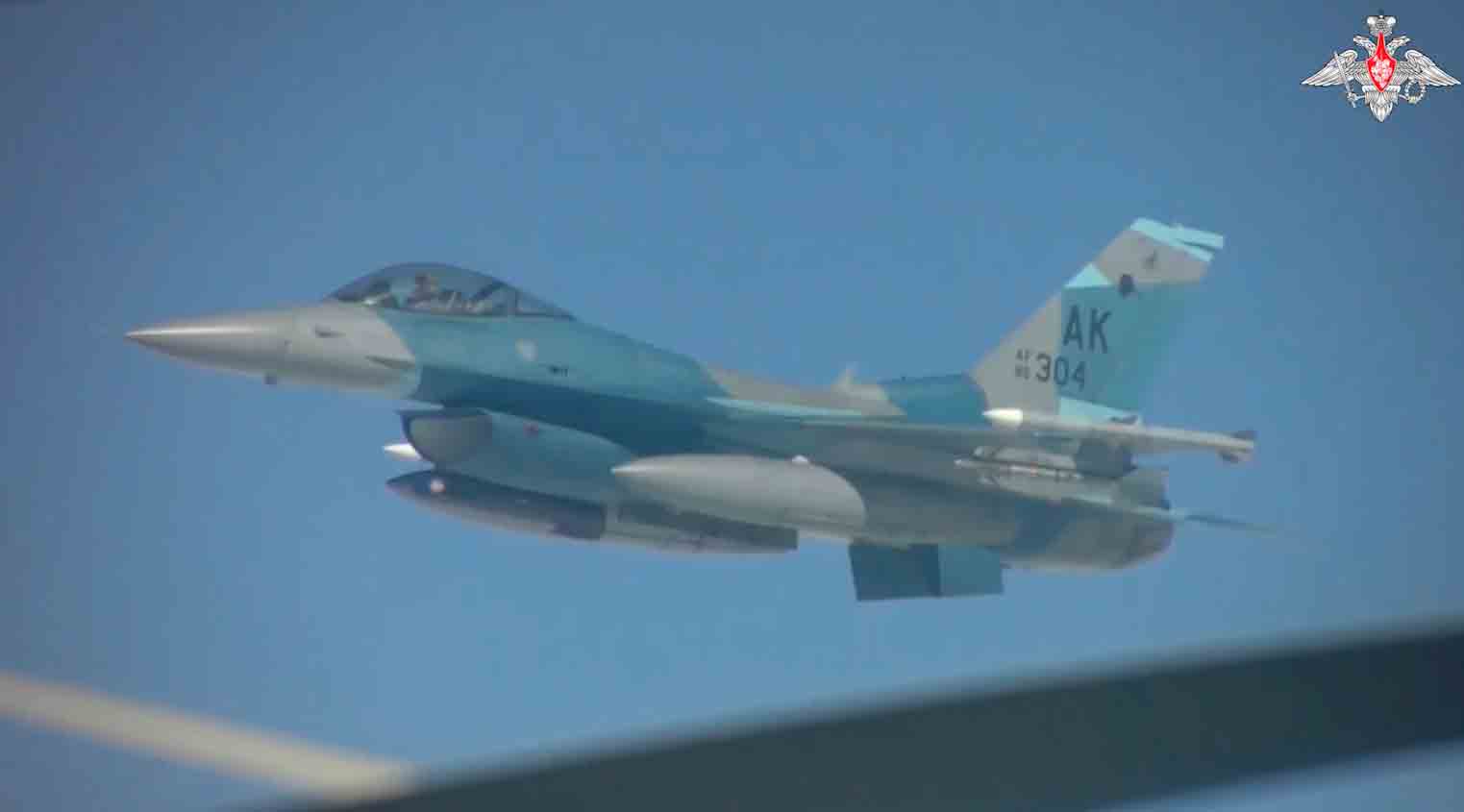 F-16C with a typical aggressor paint scheme,