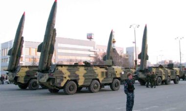 Ucrânia mostrara o uso de um raro míssil 9M79 para o sistema de mísseis Tochka. Foto e vídeo: Reprodução telegram / MiliTJournal - Wikimedia