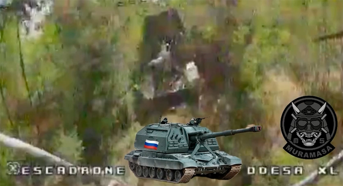 Video: I militari ucraini hanno distrutto un obice semovente russo Msta-S nella regione di Donetsk. Foto: Video: Reproduction Telegram t.me/muramasa_fpv