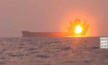 Houthis divulgam vídeo de novo drone naval que atacou embarcação no Mar Vermelho. Fotos e Vídeo: Reprodução Houthi Media MMY.YE