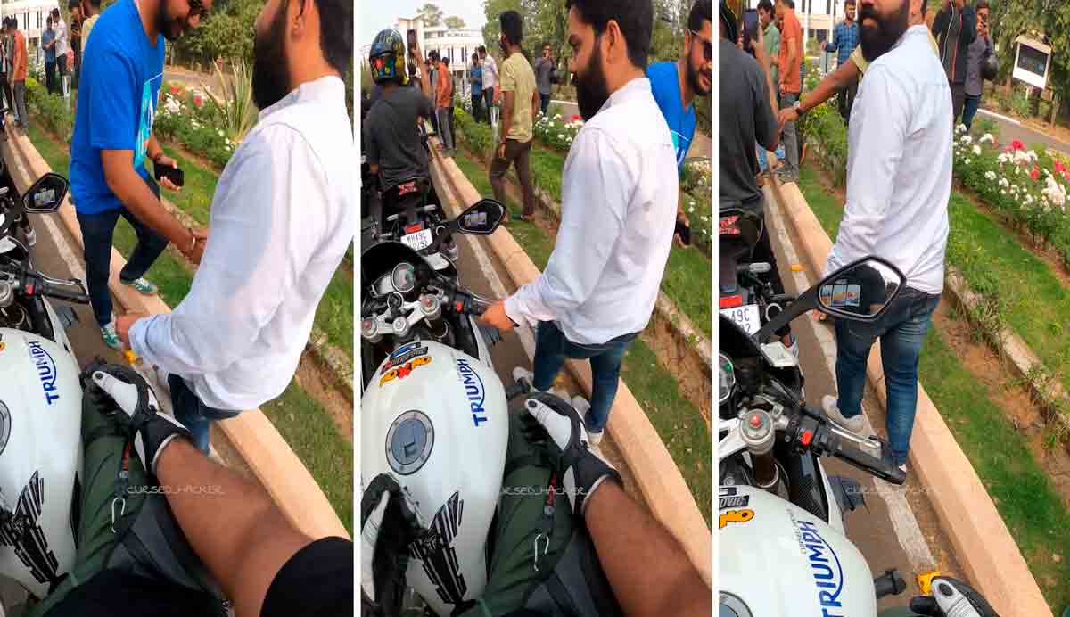 Vidéo : Un motard indien devient viral sur les réseaux sociaux avec une scène insolite. images : Instagram @cursed_hacker