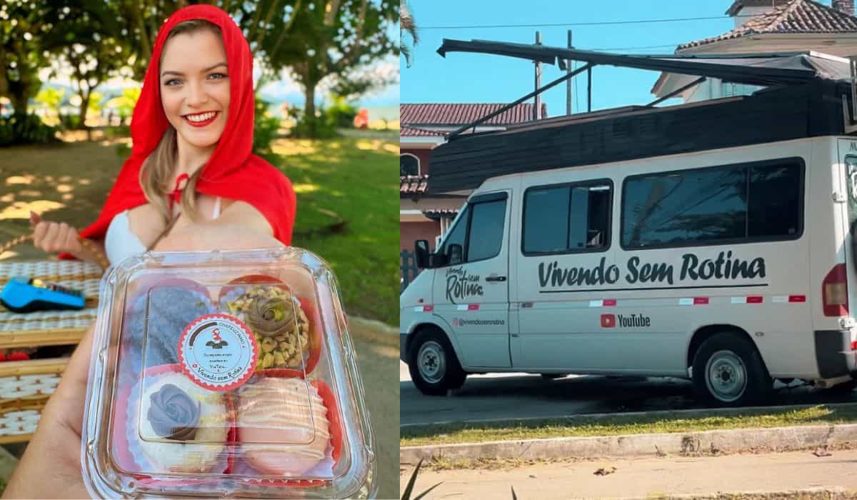 Woman travels through Brazil by motorhome and makes a living selling sweets dressed as Little Red Riding Hood