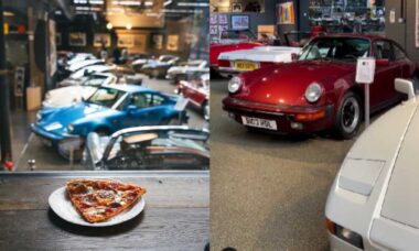 Pizzaria em Londres faz sucesso com coleção surpreendente de carros clássicos de luxo