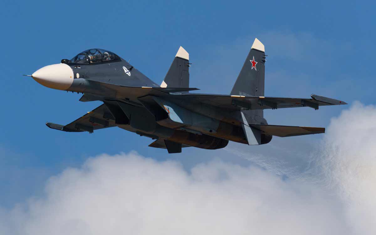 Caça russo Su-30SM é abatido no Mar Negro por forças ucranianas. Foto: telegram @uac_ru