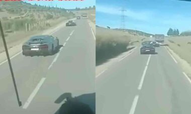 Vídeo: colisão entre Bugatti Chirons em estrada marroquina causa danos milionários e faz caminhão tombar