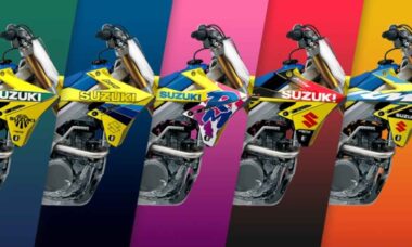 Suzuki celebra 50 anos de motocross com kits gráficos retrô que resgatam clássicos das décadas passadas