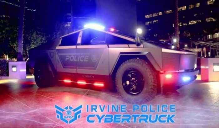 Politiet i California introduserer Tesla Cybertruck i flåten for å styrke relasjonene med samfunnet (Instagram / @irvinepolice)