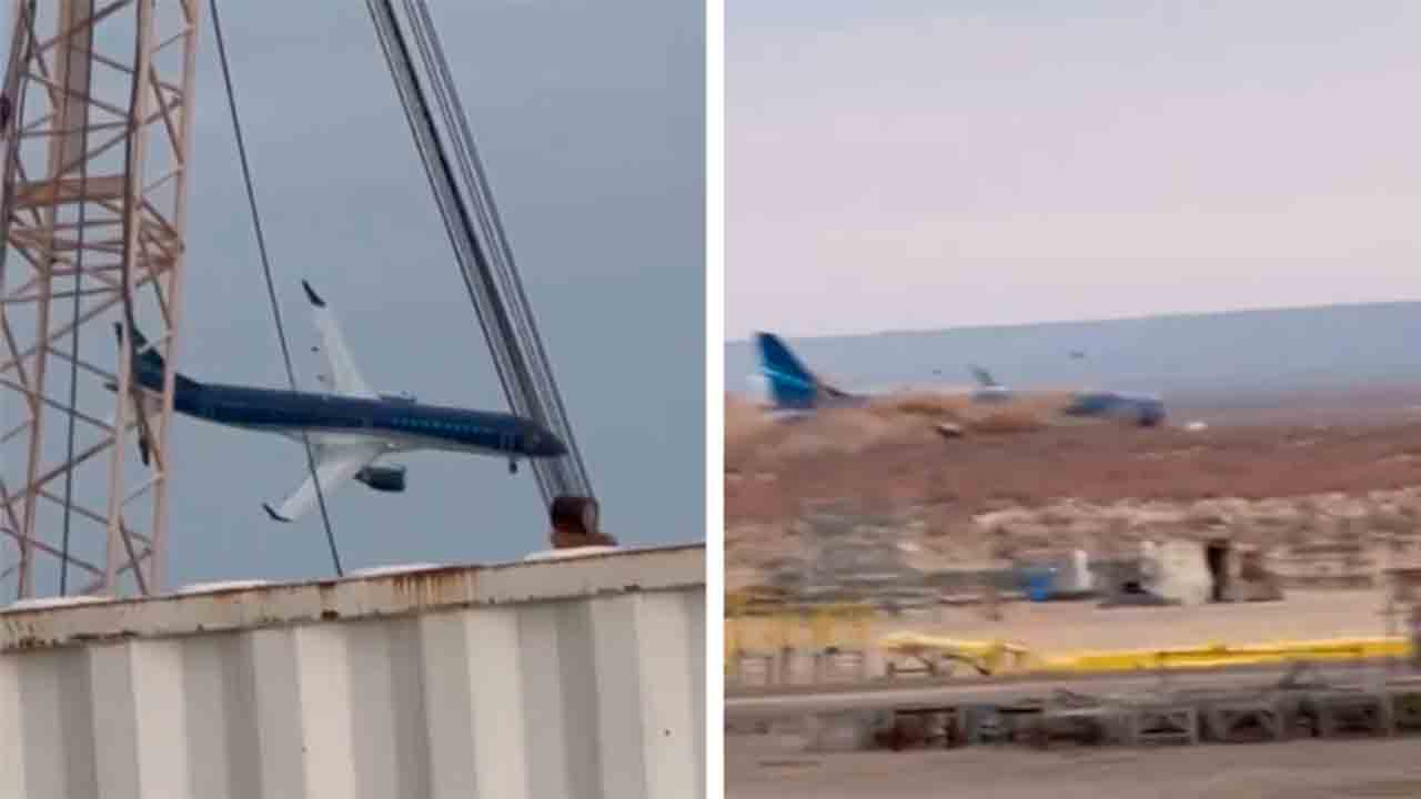 Video Shows the Crash of an Embraer E190 in Aktau, Kazakhstan. Photo: Telegram @AviaCT