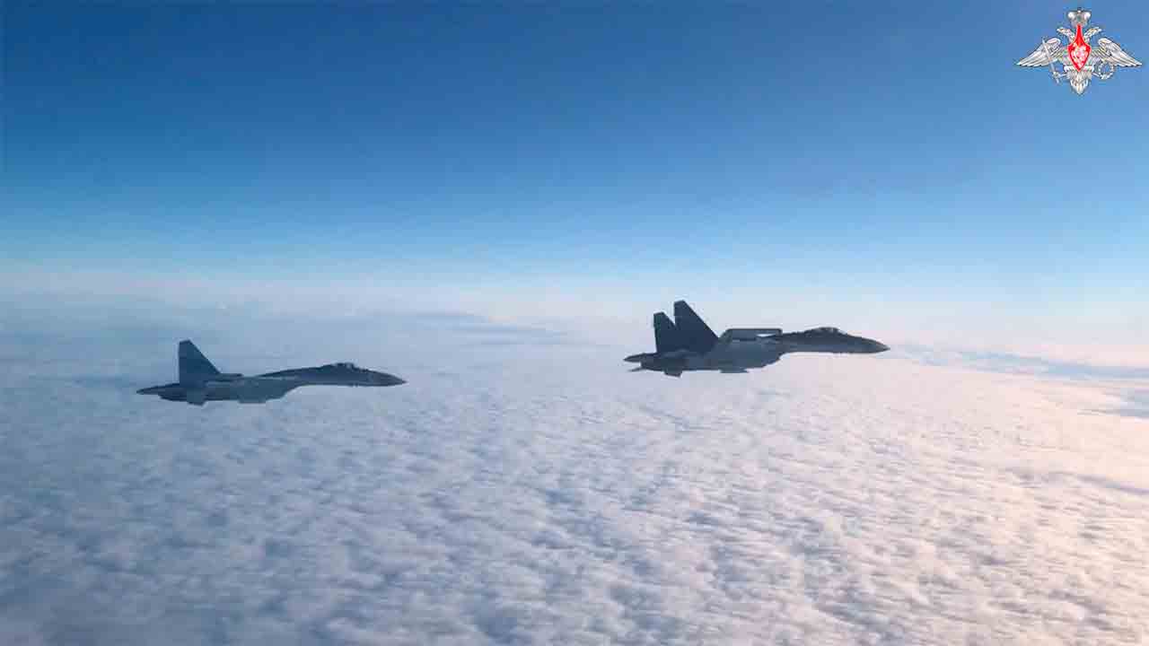 Tu-95MS bombers conduct planned flight over the waters of the Sea of Japan. Telegram @mod_russia