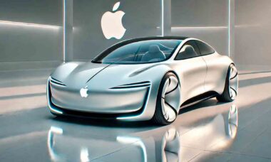 Apple desiste de projetar carro elétrico autônomo após investir 10 bilhões de dólares. IlLustração gerada por IA: Carroemotos / condutta