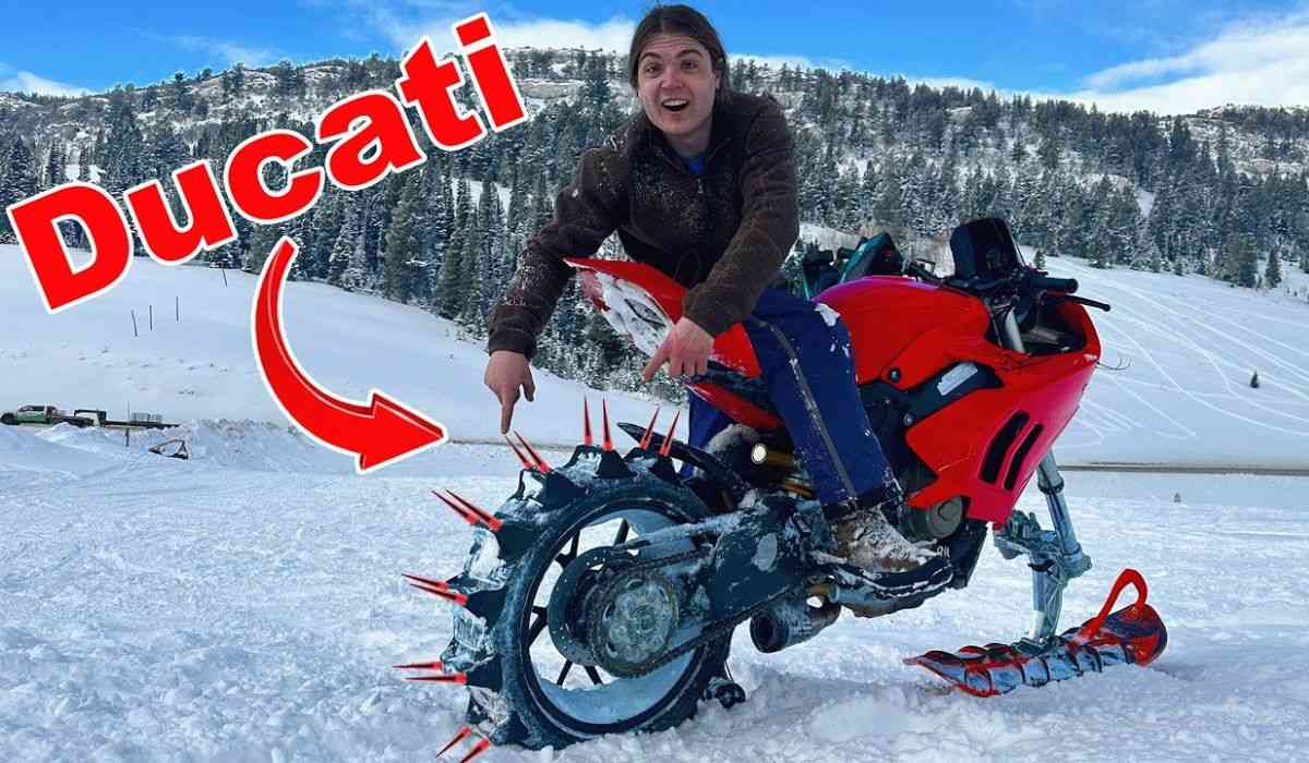 Modified Ducati Panigale takes on snow challenge in radical test by Matt Spears