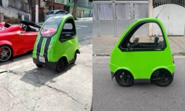 Brasileiro constrói microcarro (Caio Strumiello)