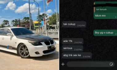 Mulher faz proposta ousada para completar pagamento de BMW usada (Reprodução/Facebook)