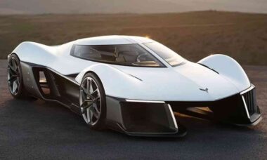 GM revela conceito de hipercarro elétrico Corvette com design britânico e toque futurista