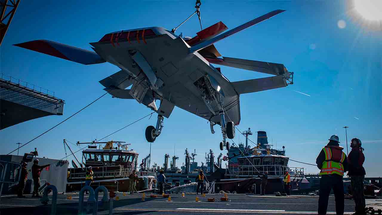 MQ-25 Stingray. Foto: X @USNavy / @BoeingDefense