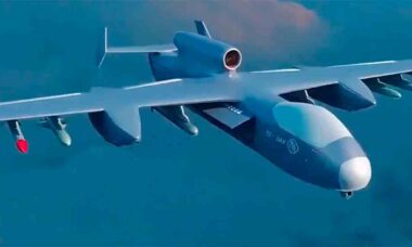 Imagem conceitual do Jiutian. Foto: CCTV | Telegram @china3army