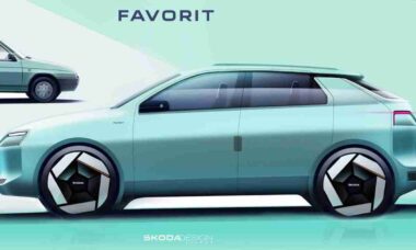 Skoda reinventa o clássico Favorit de 1987 em conceito elétrico com visual futurista