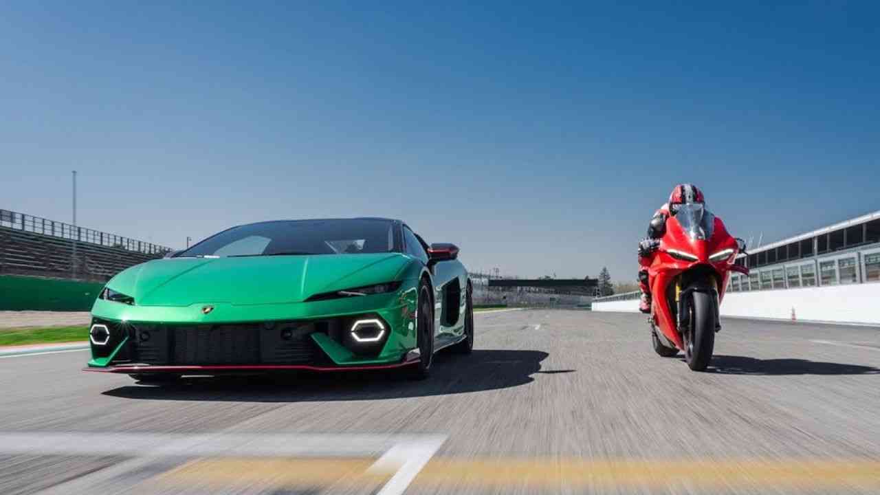 Ducati e Lamborghini travam duelo de velocidade em corrida de arrancada eletrizante