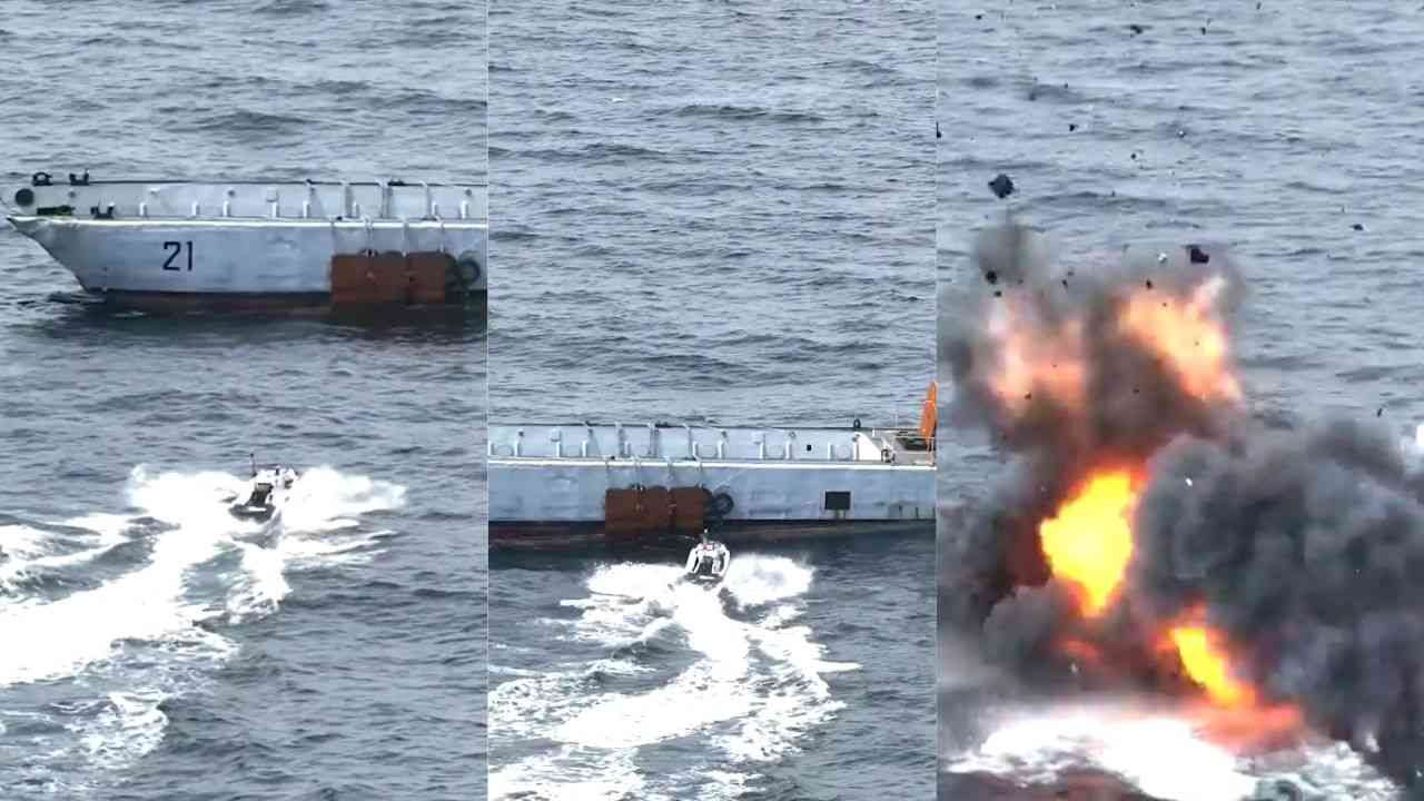 La Marina francese trasforma una moto d'acqua in un drone esplosivo senza pilota durante un test di guerra reale nel Mediterraneo