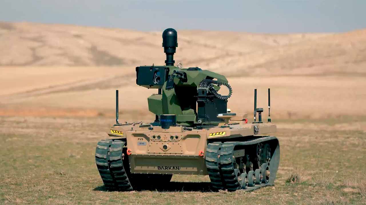 BARKAN – a HAVELSAN pilóta nélküli szárazföldi járműve. Fotó: X @HAVELSANResmi