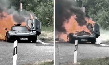 Mercedes-AMG One é completamente destruído por incêndio na Alemanha. Foto: Tiktok @chrimbu