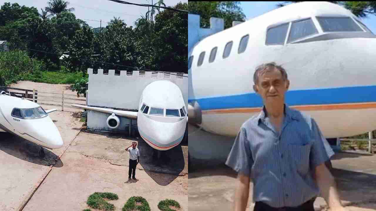 Flugzeugliebhaber, älterer Herr baut Nachbildungen in seinem Garten und wird in Brasilien zur Attraktion