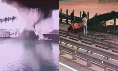 Drones navais e explosivos potentes marcam ataque ucraniano à ponte da Crimeia
