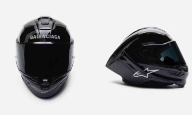 Balenciaga une moda e segurança em capacete de moto criado com a Alpinestars